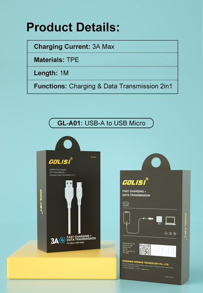 Golisi High Current Charging & Data Transmission Fast Charging Cable 1m