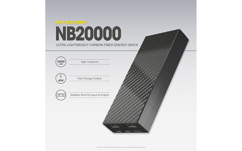 NITECORE NB20000 20000mAh Lightweight Power Bank