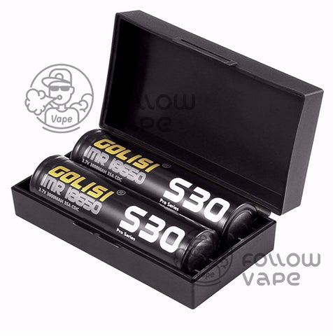 Golisi S30 IMR 18650 3000mAh 35A High-drain Battery 2pieces with case